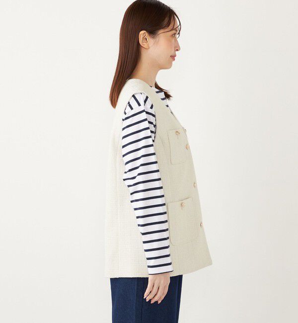 SHIPS Colors 「SHIPS Colors:ツイード Vネック ジレ2」|ベスト・ジレ|