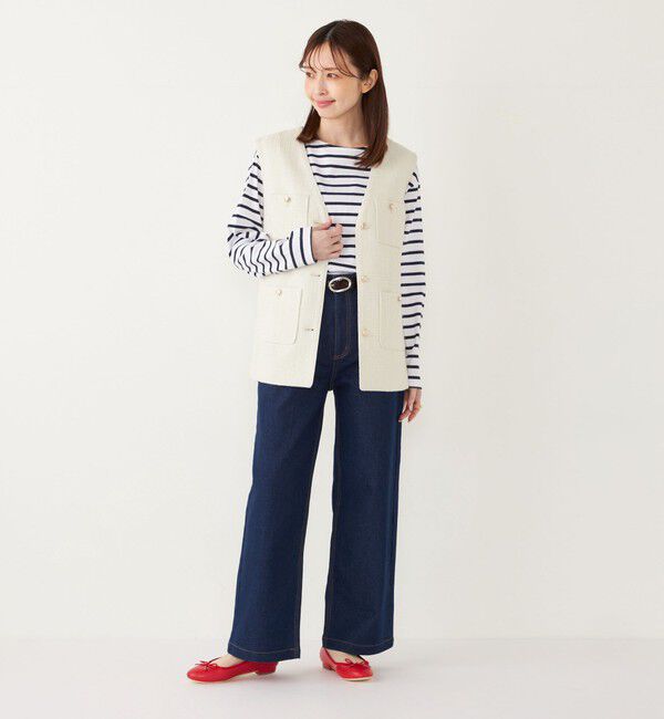 SHIPS Colors 「SHIPS Colors:ツイード Vネック ジレ2」|ベスト・ジレ|