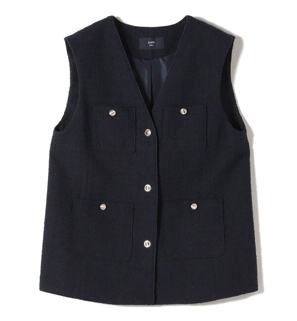 SHIPS Colors 「SHIPS Colors:ツイード Vネック ジレ2」|ベスト・ジレ|