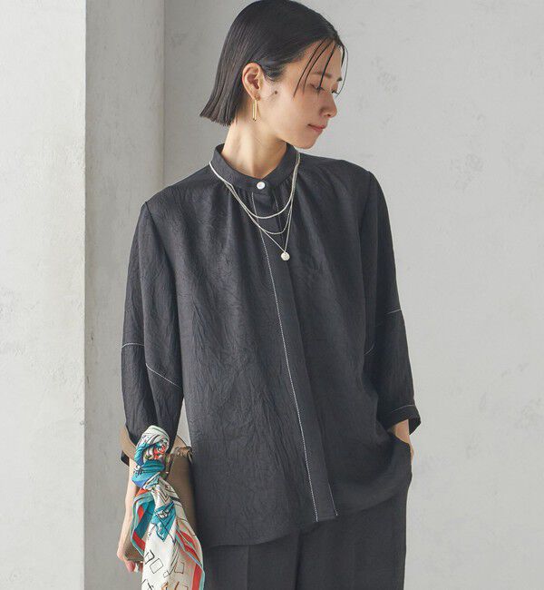 SHIPS for women「〈接触冷感/吸水速乾〉アセテート ワッシャー ブラウス」|シャツ・ブラウス|