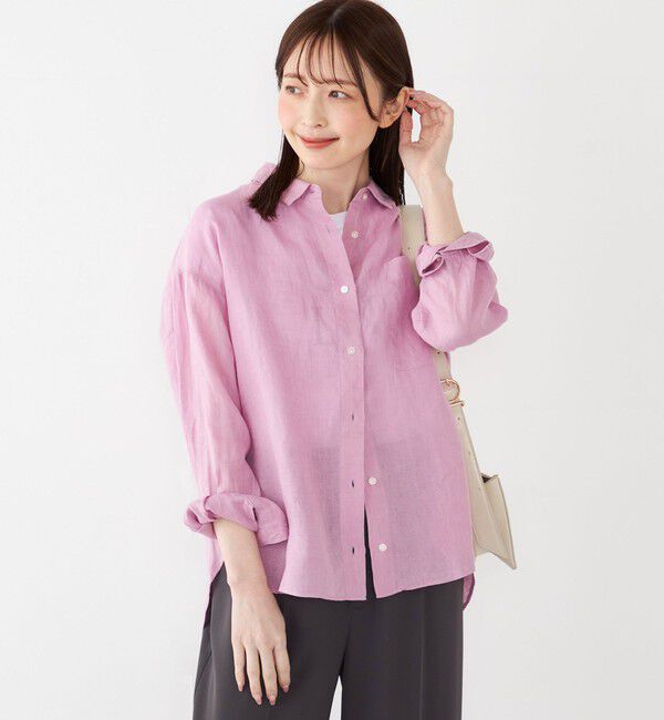 SHIPS Colors 「SHIPS Colors:〈洗濯機可能〉ユーロ リネン (EURO Linen) オーバー シャツ◇」|シャツ・ブラウス|
