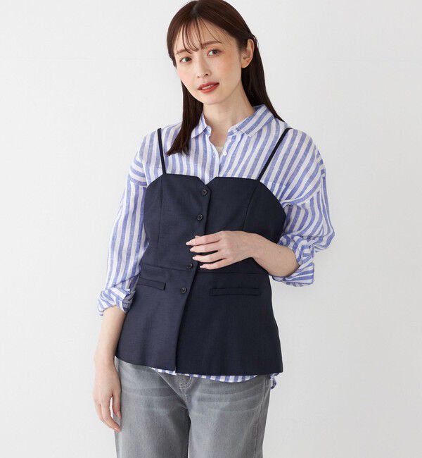 SHIPS Colors 「SHIPS Colors:〈洗濯機可能〉ユーロ リネン (EURO Linen) オーバー シャツ◇」|シャツ・ブラウス|