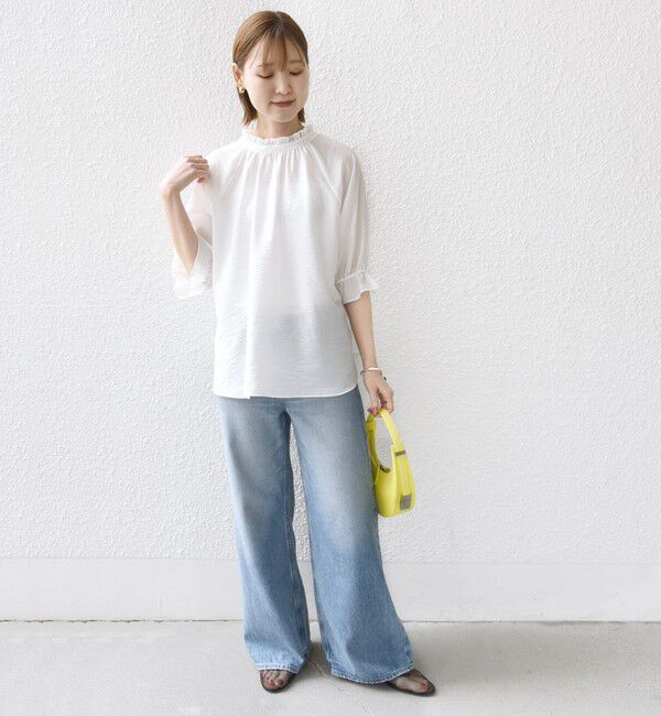 SHIPS for women「〈洗濯機可能〉前後 2WAY フリル リボン シアー ブラウス」|シャツ・ブラウス|