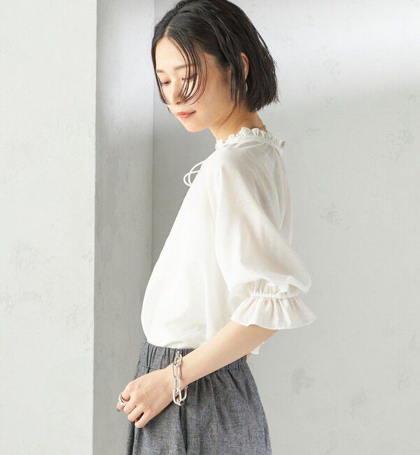 SHIPS for women「〈洗濯機可能〉前後 2WAY フリル リボン シアー ブラウス」|シャツ・ブラウス|