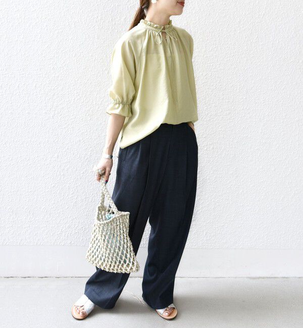 SHIPS for women「〈洗濯機可能〉前後 2WAY フリル リボン シアー ブラウス」|シャツ・ブラウス|