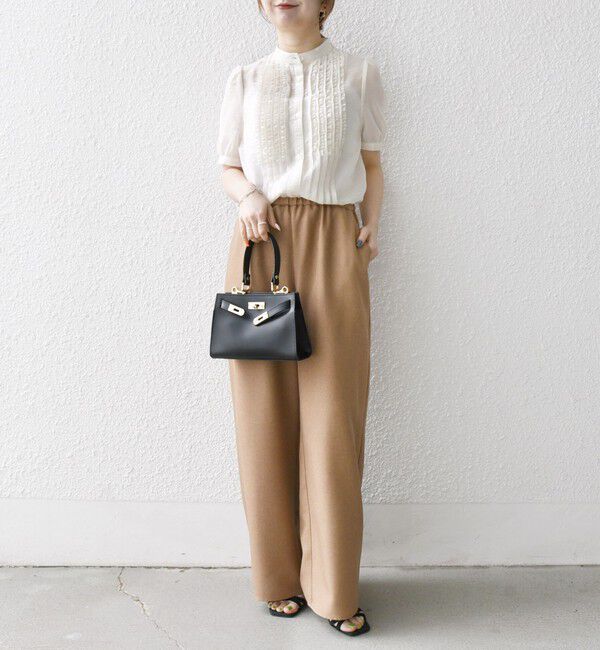 SHIPS any「SHIPS any:〈手洗い可能〉シアー フリル バンドカラー パフ シャツ ブラウス」|シャツ・ブラウス|