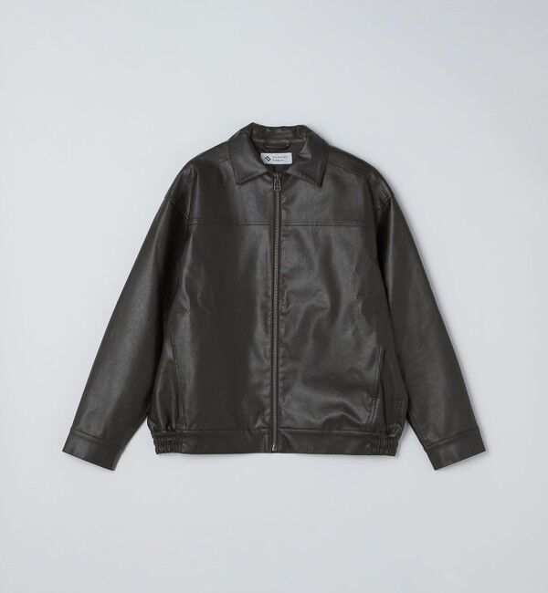 SHIPS「City Ambient Products: 合成皮革 ジップ ブルゾン」|ブルゾン・スタジャン|ブラック