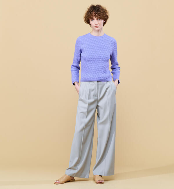 DES PRES「ハイツイストギャバジン タックワイドパンツ」|スラックス|