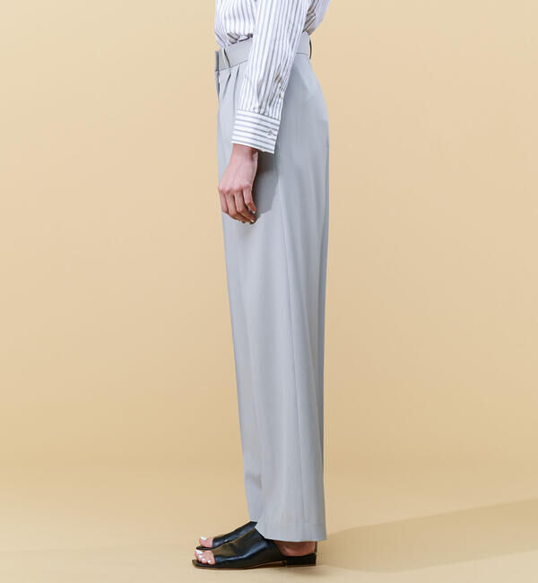 DES PRES「ハイツイストギャバジン タックワイドパンツ」|スラックス|