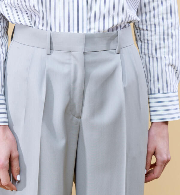 DES PRES「ハイツイストギャバジン タックワイドパンツ」|スラックス|