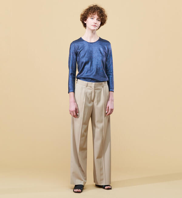 DES PRES「ハイツイストギャバジン タックワイドパンツ」|スラックス|