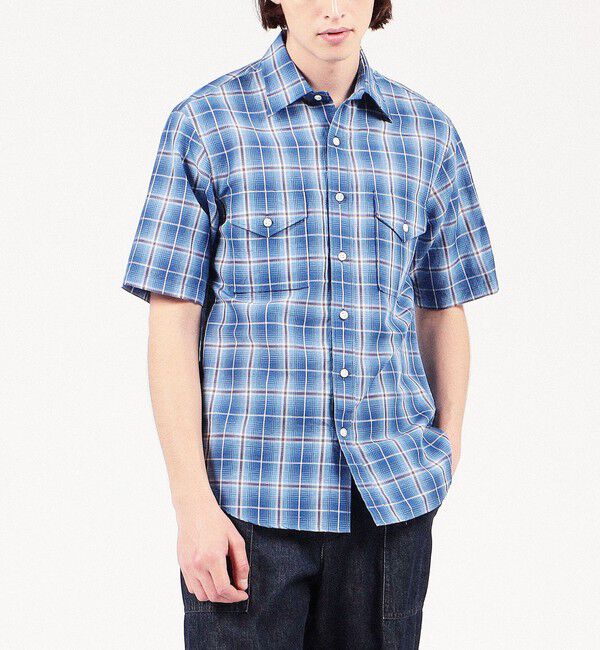 TOMORROWLAND MENS「コットンリネン マドラスチェック サファリシャツ」|シャツ・ブラウス|