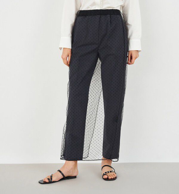 DES PRES「ナイロンチュールドット ペンシルスカート」|タイト|