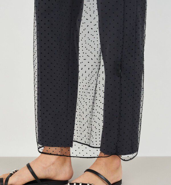 DES PRES「ナイロンチュールドット ペンシルスカート」|タイト|