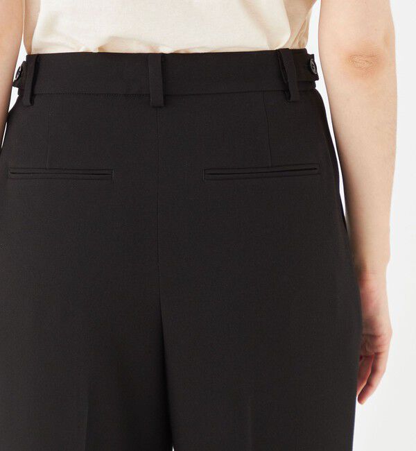 MACPHEE「バックサテンジョーゼット タックテーパードパンツ」|スラックス|