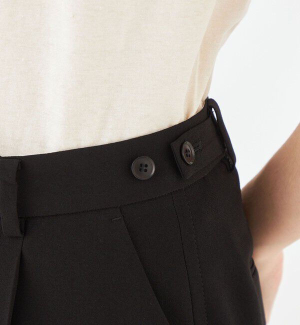 MACPHEE「バックサテンジョーゼット タックテーパードパンツ」|スラックス|