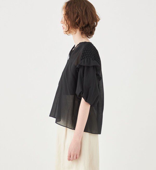 Ballsey「コットンクレープ パフスリーブブラウス」|シャツ・ブラウス|