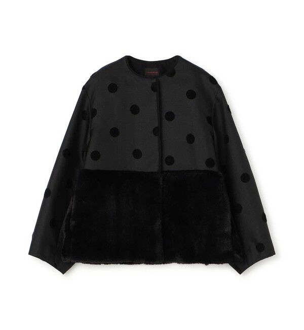 TOMORROWLAND collection「モールドット ファーペプラムジャケット」|ブルゾン・スタジャン|18 ブラック系