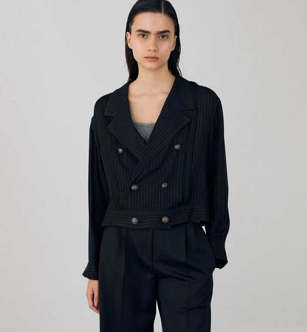 DES PRES「グリッターストライプ ショートブルゾン」|ブルゾン・スタジャン|