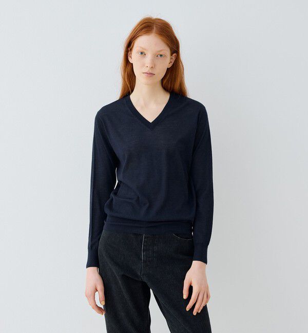 GALERIE VIE「ウーステッドカシミヤ Vネックプルオーバー」|ニット・セーター|