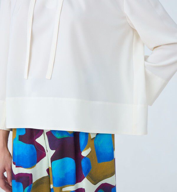 Ballsey「2-wayストレッチ タイ付きスタンドカラーブラウス」|シャツ・ブラウス|