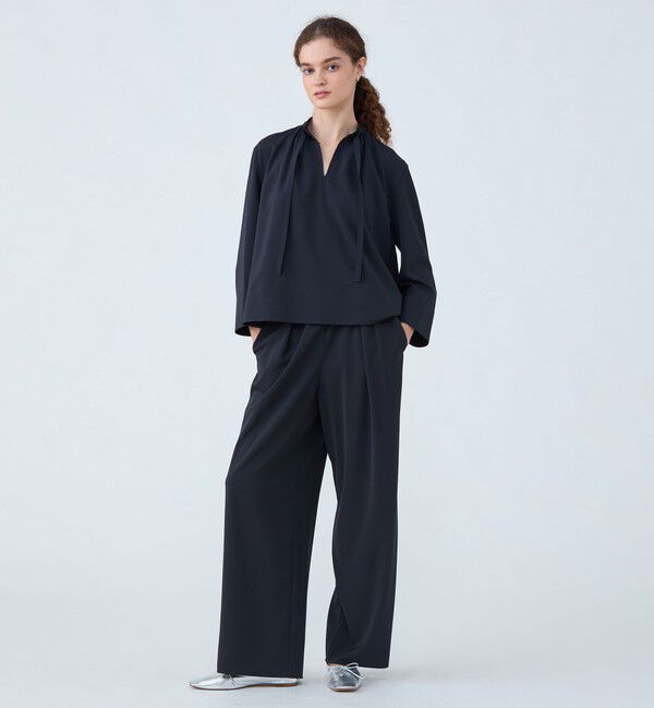 Ballsey「2-wayストレッチ タイ付きスタンドカラーブラウス」|シャツ・ブラウス|