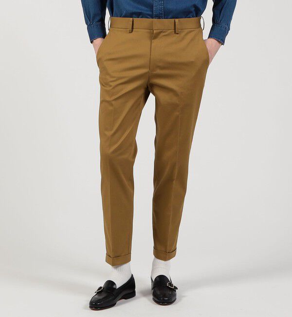 TOMORROWLAND MENS「チノストレッチ スリムテーパードパンツ」|チノ|