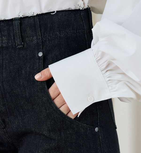 DES PRES「ブラックデニム ラウンドパンツ」|デニム|