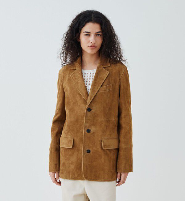 GALERIE VIE「ゴートスウェード スリーボタンジャケット」|テーラードジャケット|