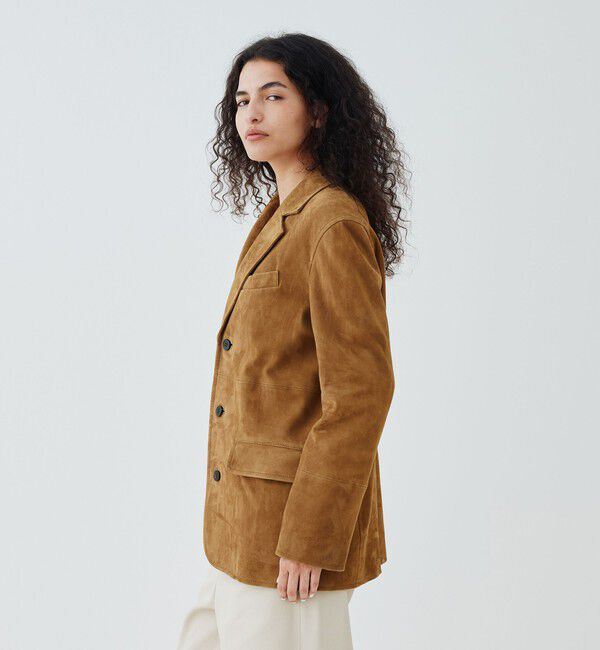 GALERIE VIE「ゴートスウェード スリーボタンジャケット」|テーラードジャケット|