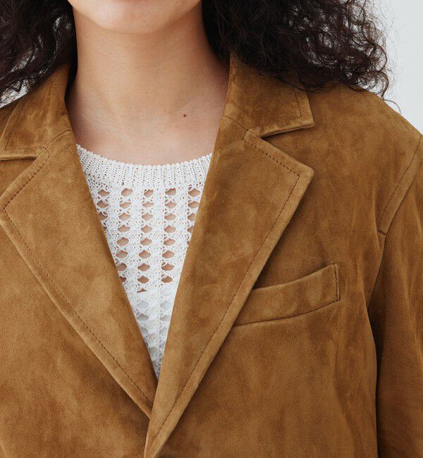 GALERIE VIE「ゴートスウェード スリーボタンジャケット」|テーラードジャケット|