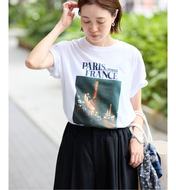 SLOBE IENA「《追加》PARIS NIGHT フォトTEE」|Tシャツ・カットソー|ホワイト
