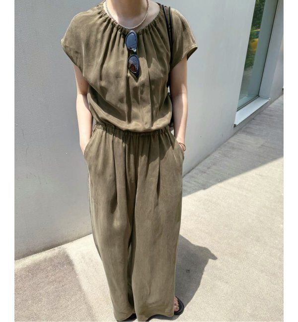 IENA「《追加2》キュプラギャザーネックオールインワン」|オールインワン|