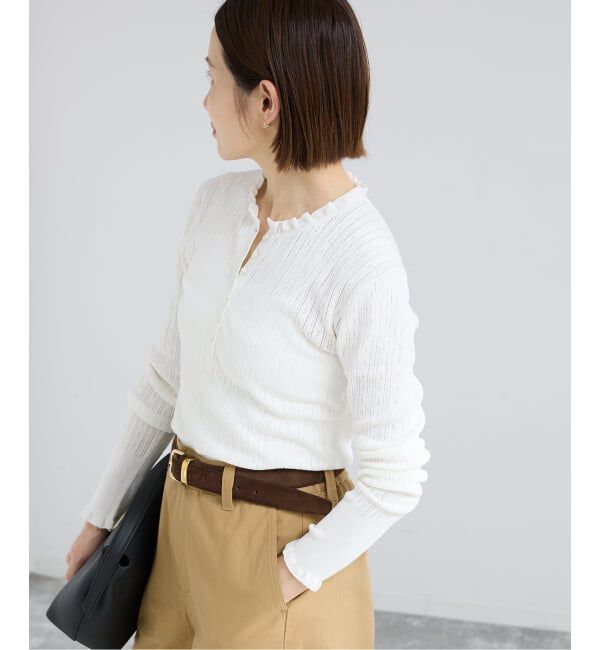 IENA「《予約》アイレットフリルニット」|ニット・セーター|