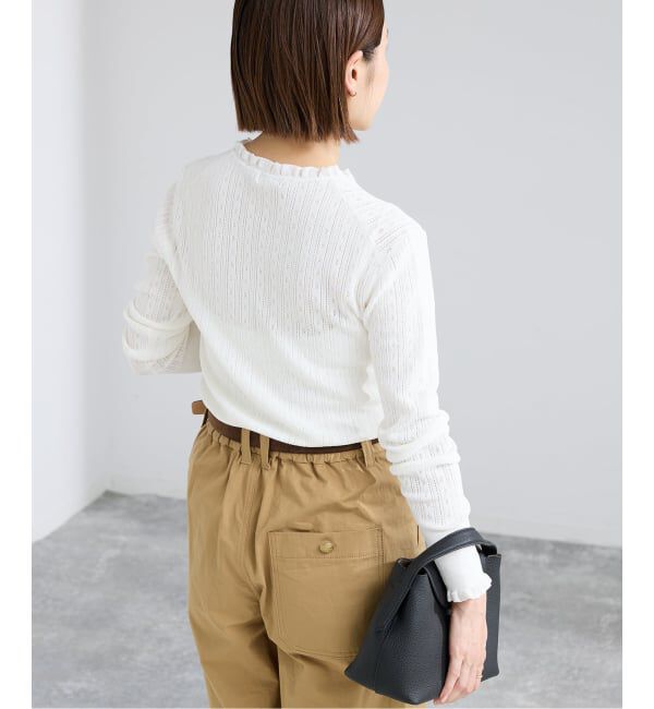 IENA「《予約》アイレットフリルニット」|ニット・セーター|