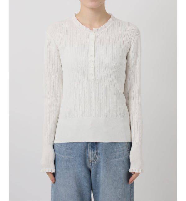 IENA「《予約》アイレットフリルニット」|ニット・セーター|