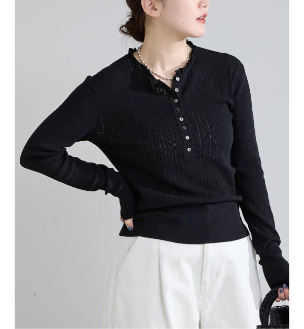 IENA「《予約》アイレットフリルニット」|ニット・セーター|