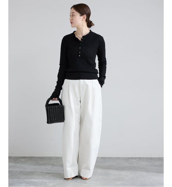 IENA「《予約》アイレットフリルニット」|ニット・セーター|