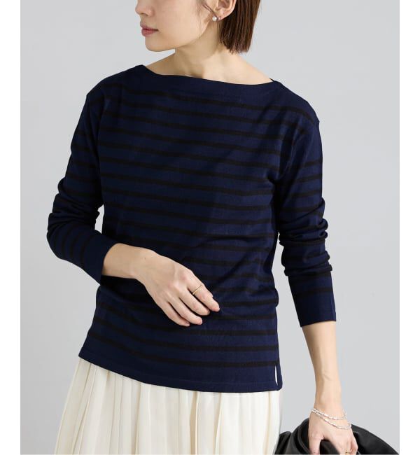 IENA「《予約》SEATTLEボーダーボートネックプルオーバー」|ニット・セーター|