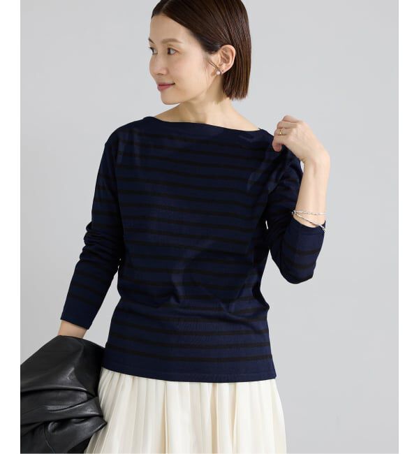 IENA「《予約》SEATTLEボーダーボートネックプルオーバー」|ニット・セーター|