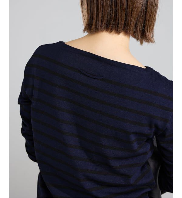 IENA「《予約》SEATTLEボーダーボートネックプルオーバー」|ニット・セーター|ネイビー