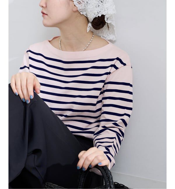 IENA「《予約》SEATTLEボーダーボートネックプルオーバー」|ニット・セーター|ピンク