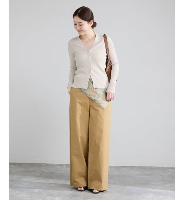IENA「《追加予約》ECO SPLASH リブVネックカーディガン」|カーディガン|