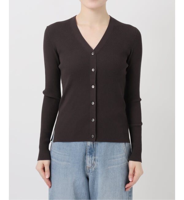 IENA「《追加予約》ECO SPLASH リブVネックカーディガン」|カーディガン|