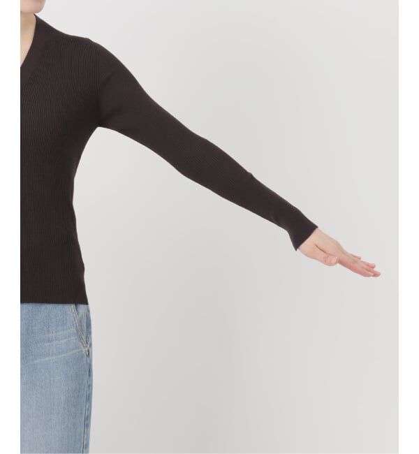 IENA「《追加予約》ECO SPLASH リブVネックカーディガン」|カーディガン|