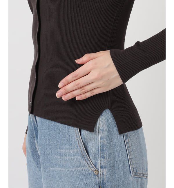 IENA「《追加予約》ECO SPLASH リブVネックカーディガン」|カーディガン|