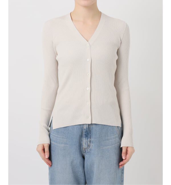 IENA「《追加予約》ECO SPLASH リブVネックカーディガン」|カーディガン|