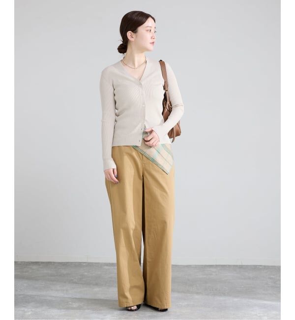 IENA「《追加予約》ECO SPLASH リブVネックカーディガン」|カーディガン|