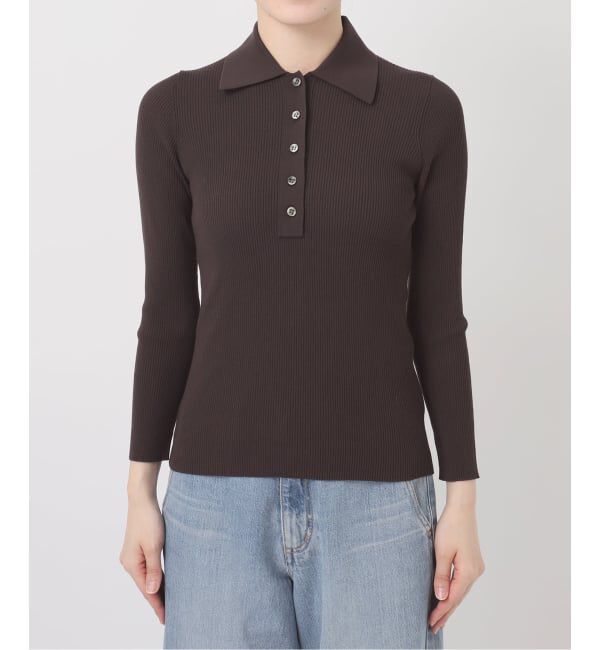 IENA「《予約》ECO SPLASH 襟付きリブプルオーバー」|ニット・セーター|