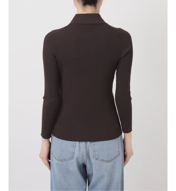 IENA「《予約》ECO SPLASH 襟付きリブプルオーバー」|ニット・セーター|